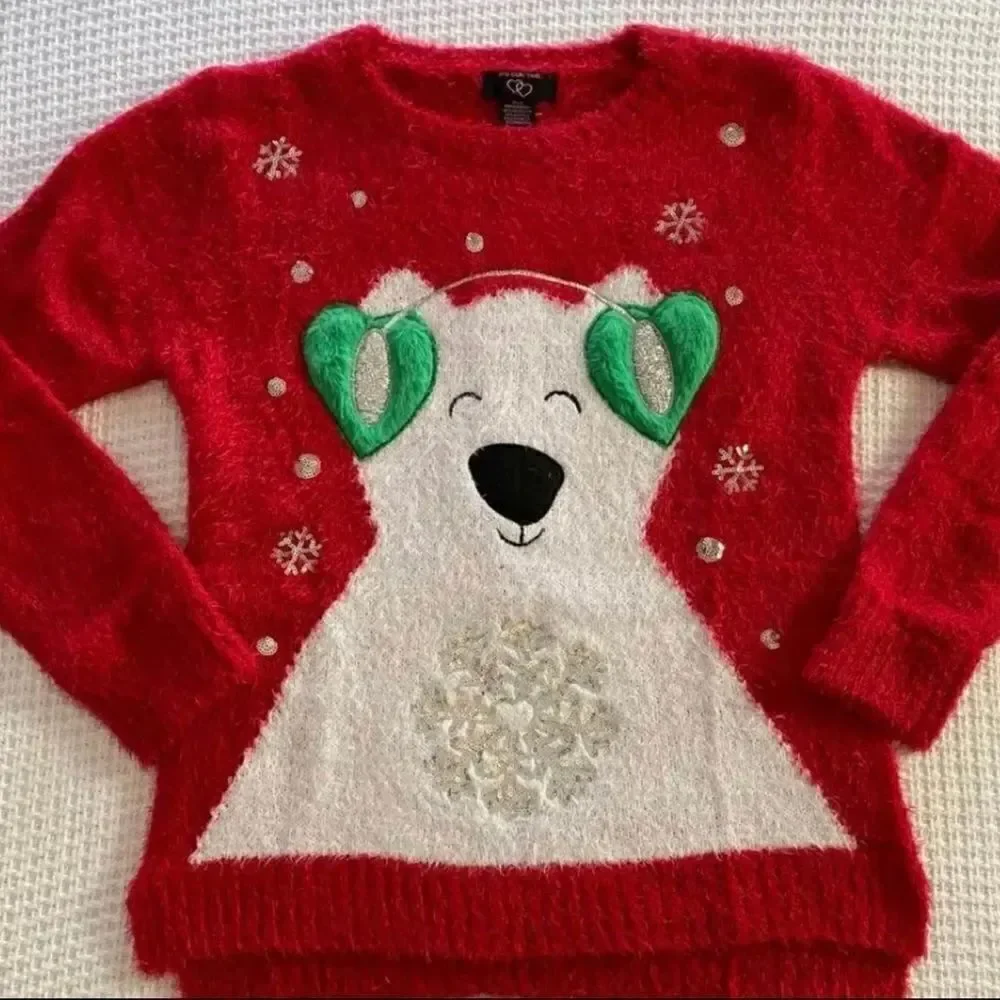 IT’S OUR TME Christmas Sweater Girls Size XLPLUS 16 1/2.